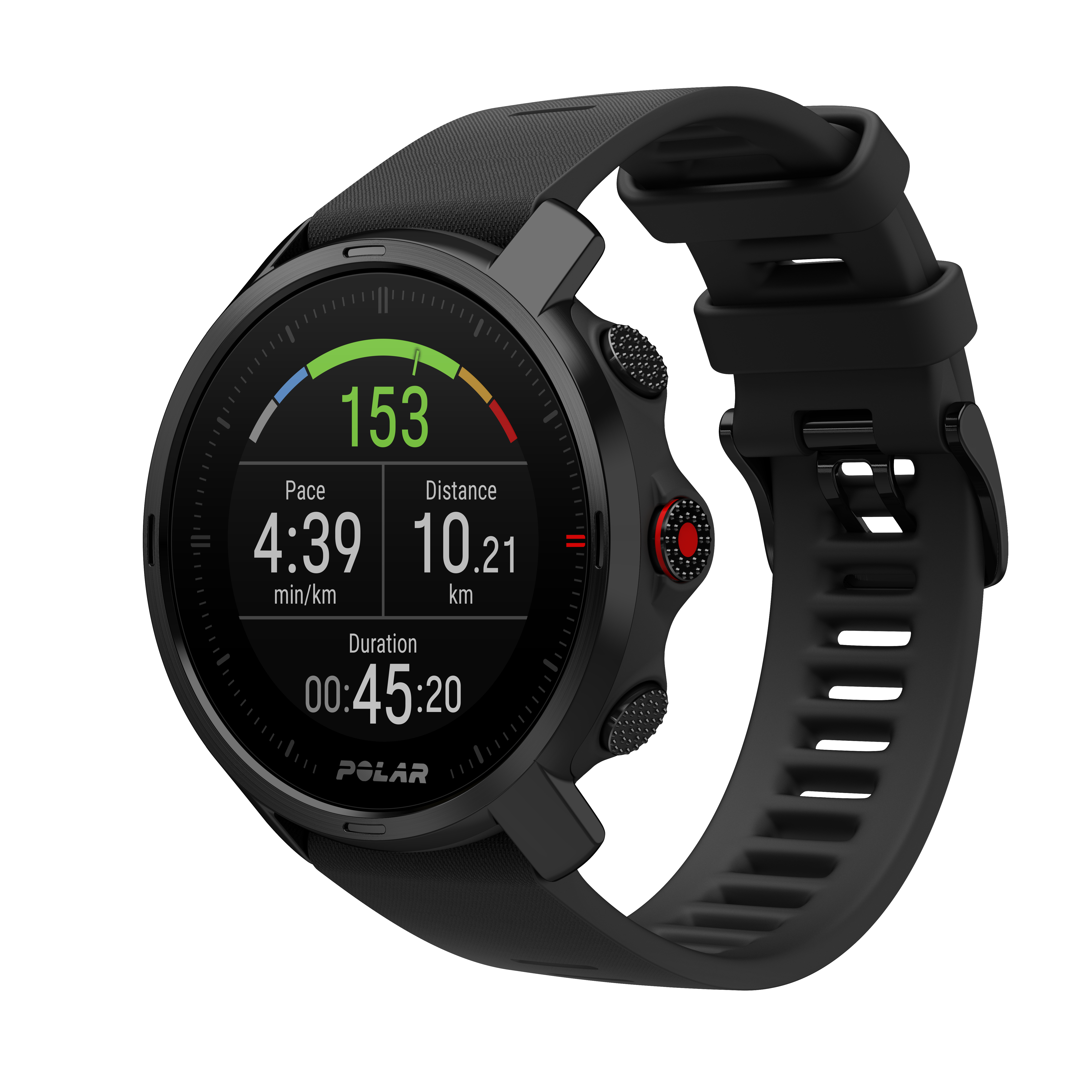 POLAR Grit X M/L Fitnesstracker Edelstahl Silikon, 145 - 215 mm, Schwarz
