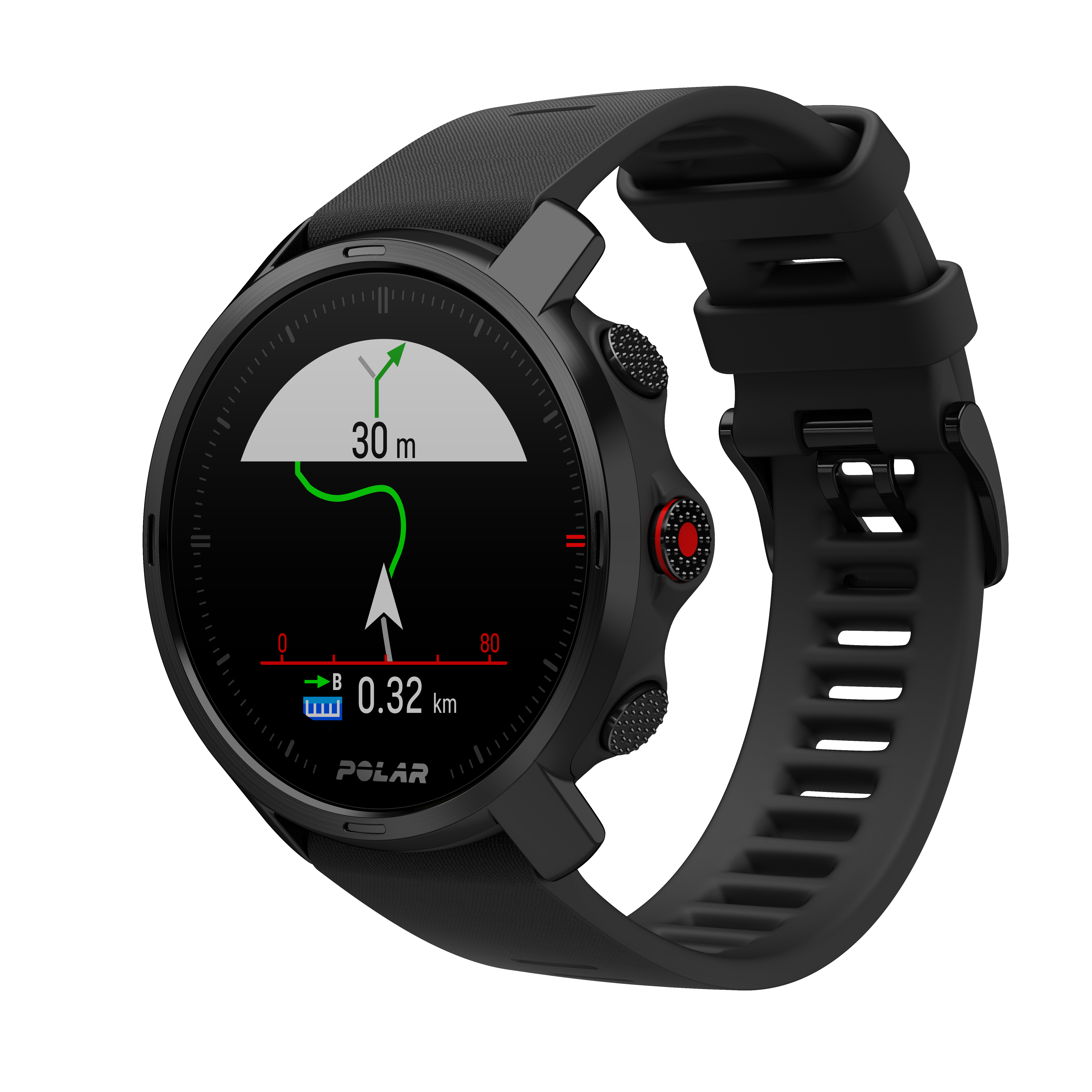 POLAR Grit X M/L Fitnesstracker Edelstahl Silikon, 145 - 215 mm, Schwarz