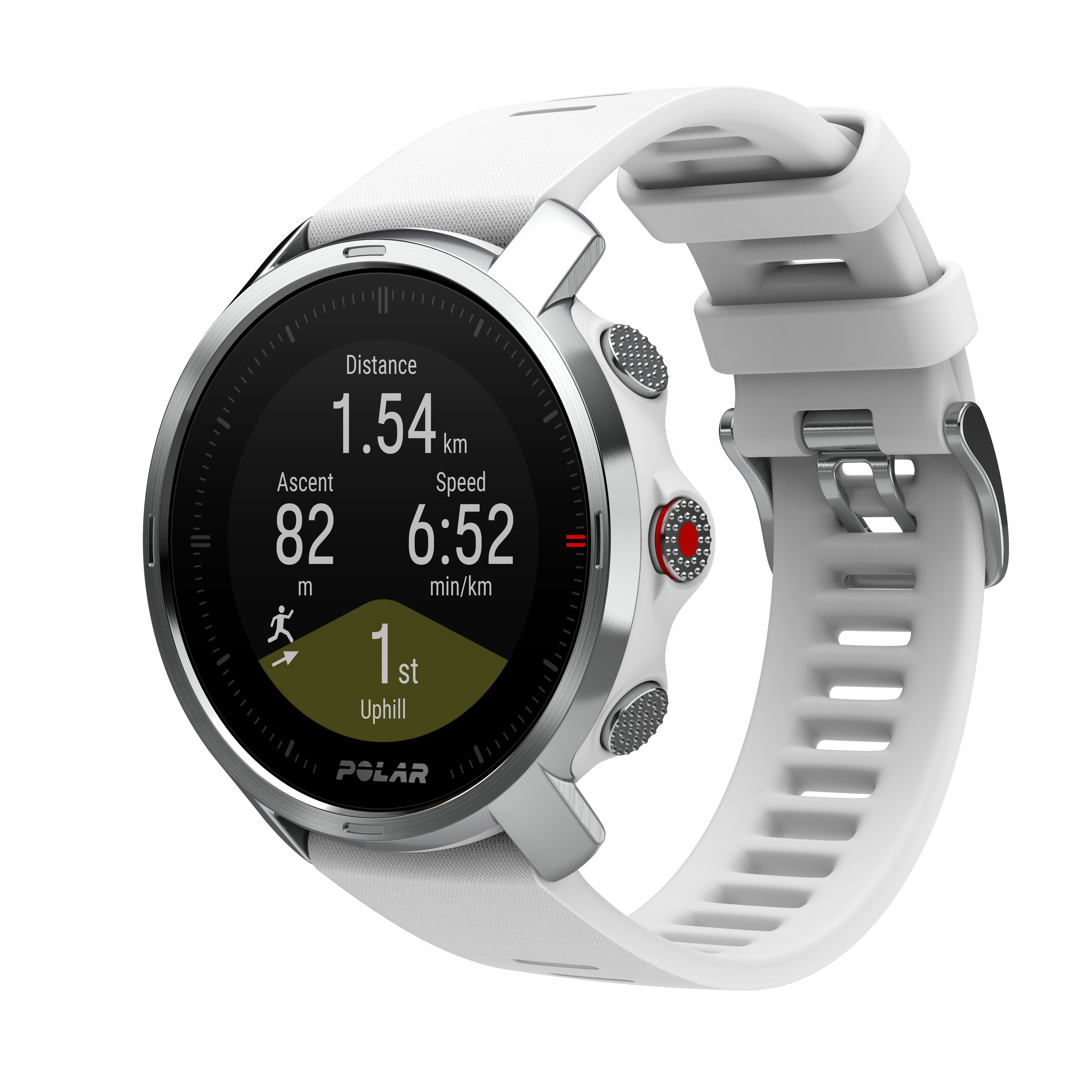 POLAR Grit X S/M Fitnesstracker Edelstahl Silikon, 130 - 190mm, Weiß