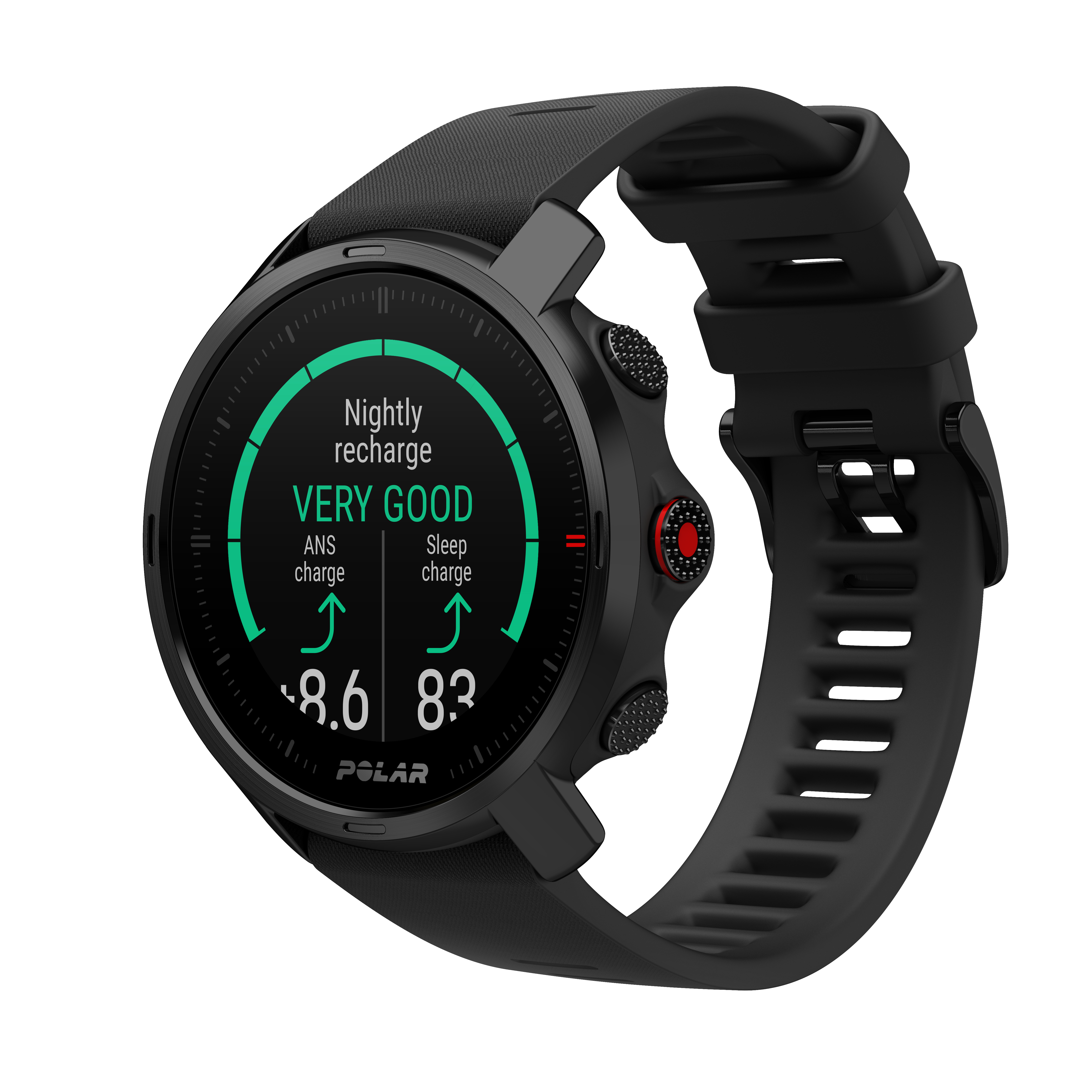 POLAR Grit X M/L Fitnesstracker Edelstahl Silikon, 145 - 215 mm, Schwarz