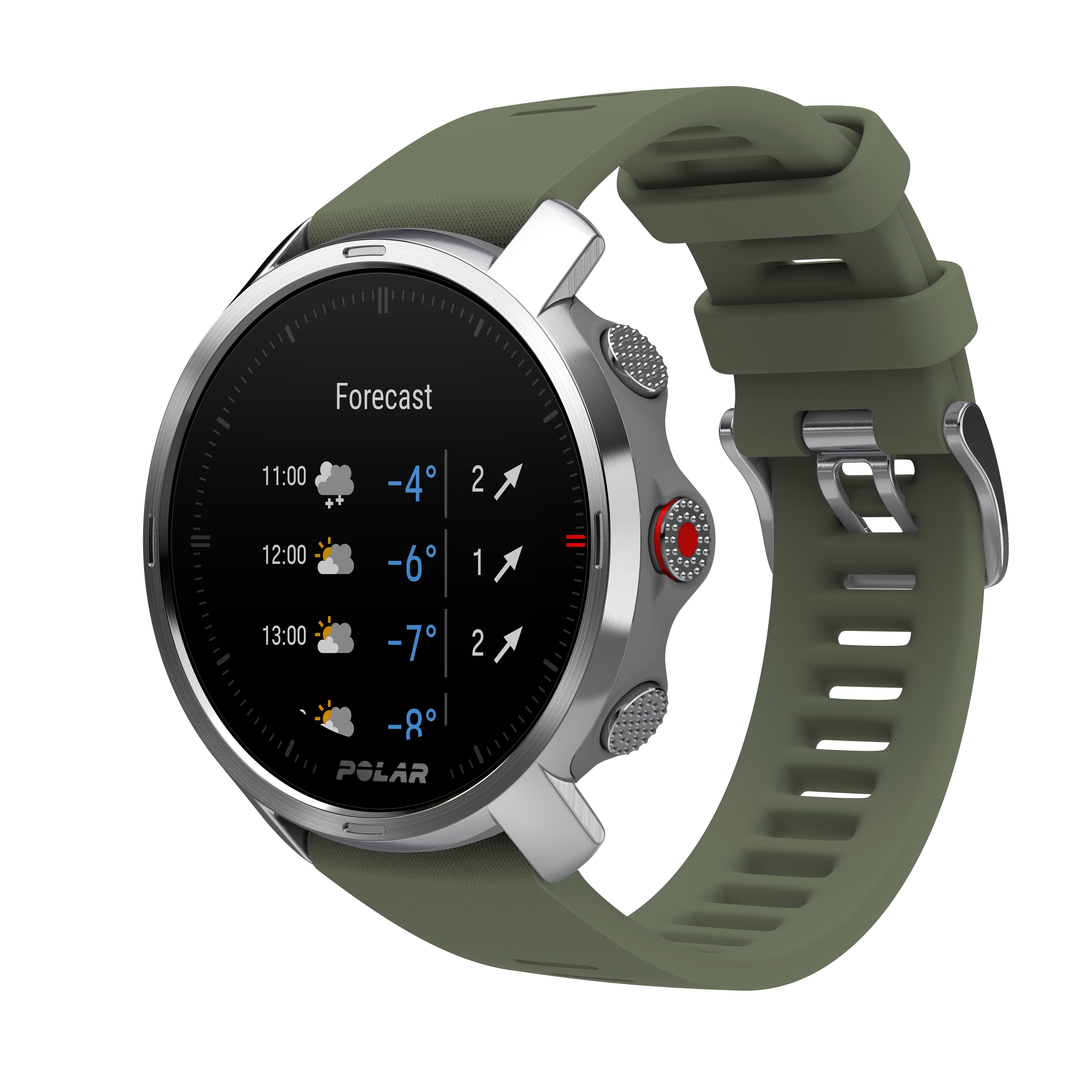 POLAR Grit X M/L Fitnesstracker Edelstahl Silikon, 145 - 215 mm, Grün