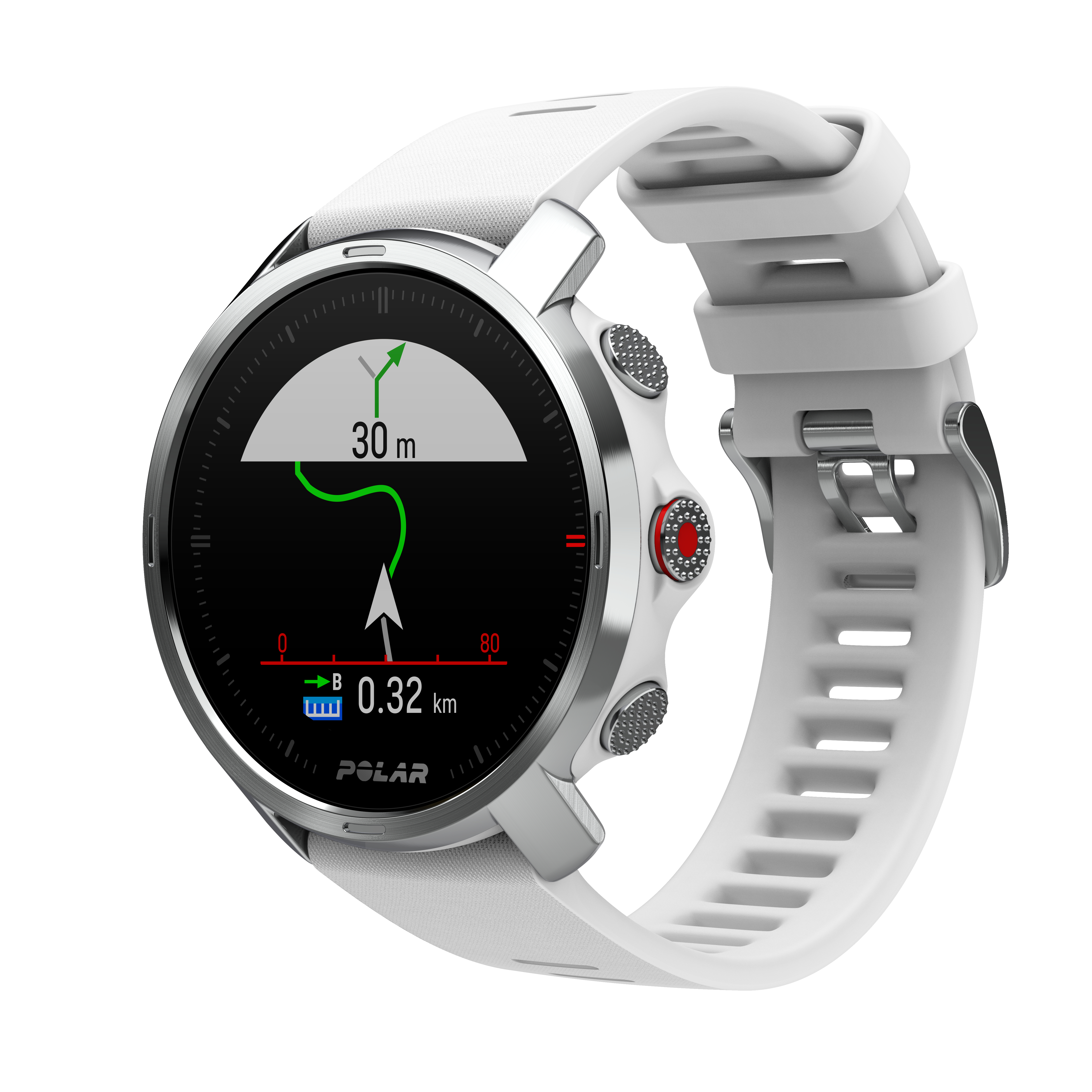 POLAR Grit X S/M Fitnesstracker Edelstahl Silikon, 130 - 190mm, Weiß