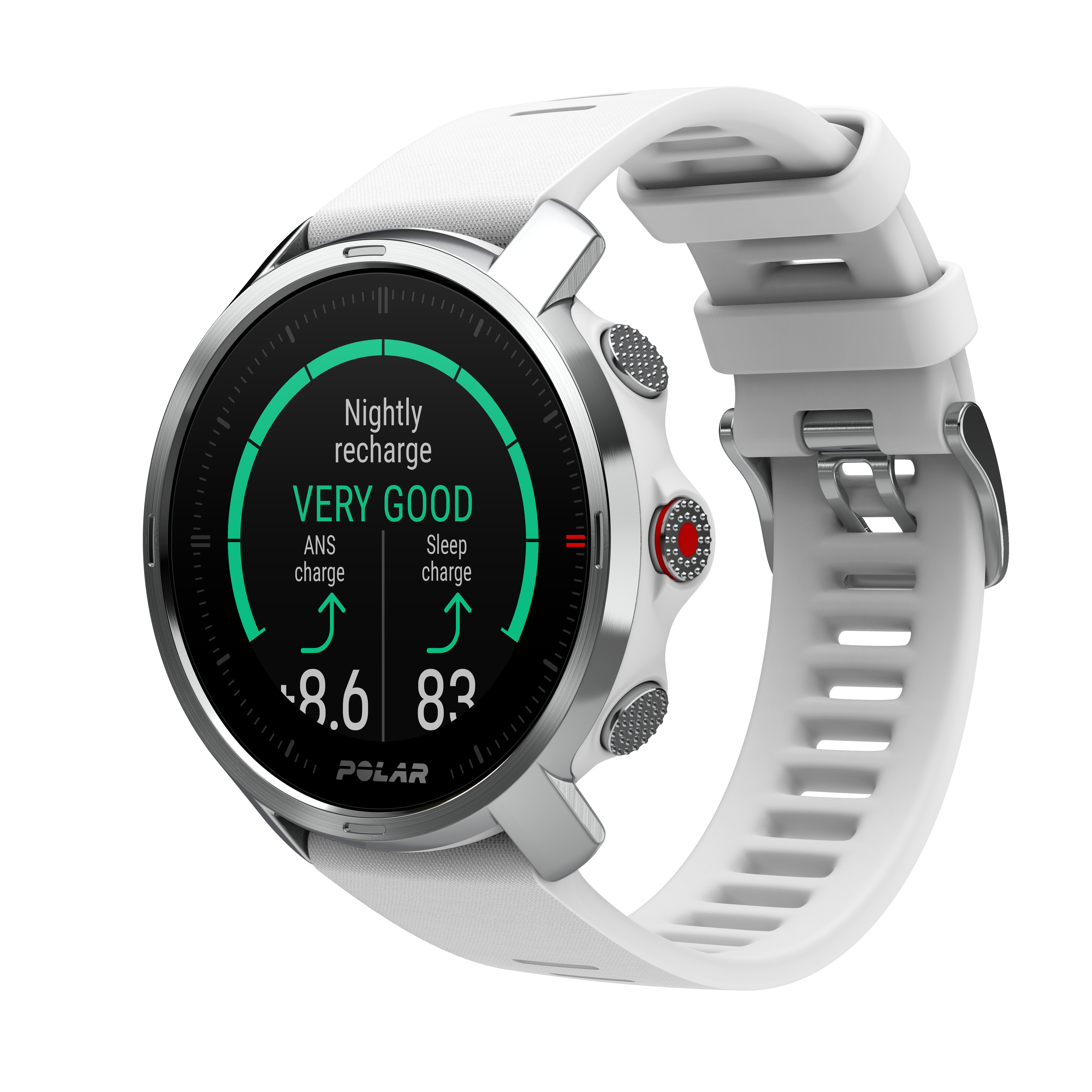 POLAR Grit X S/M Fitnesstracker Edelstahl Silikon, 130 - 190mm, Weiß