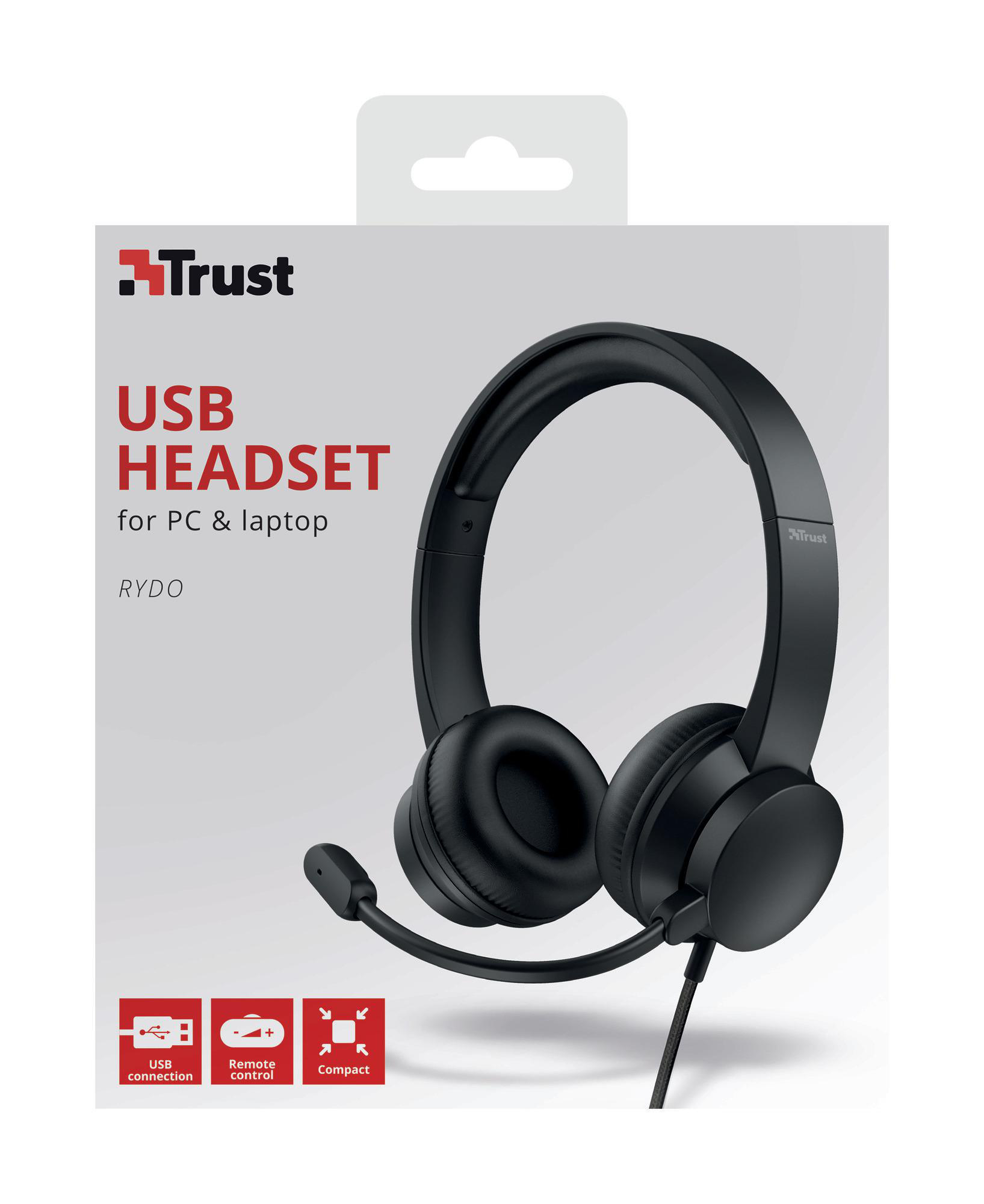 TRUST Rydo On-ear USB PC - Headset Schwarz