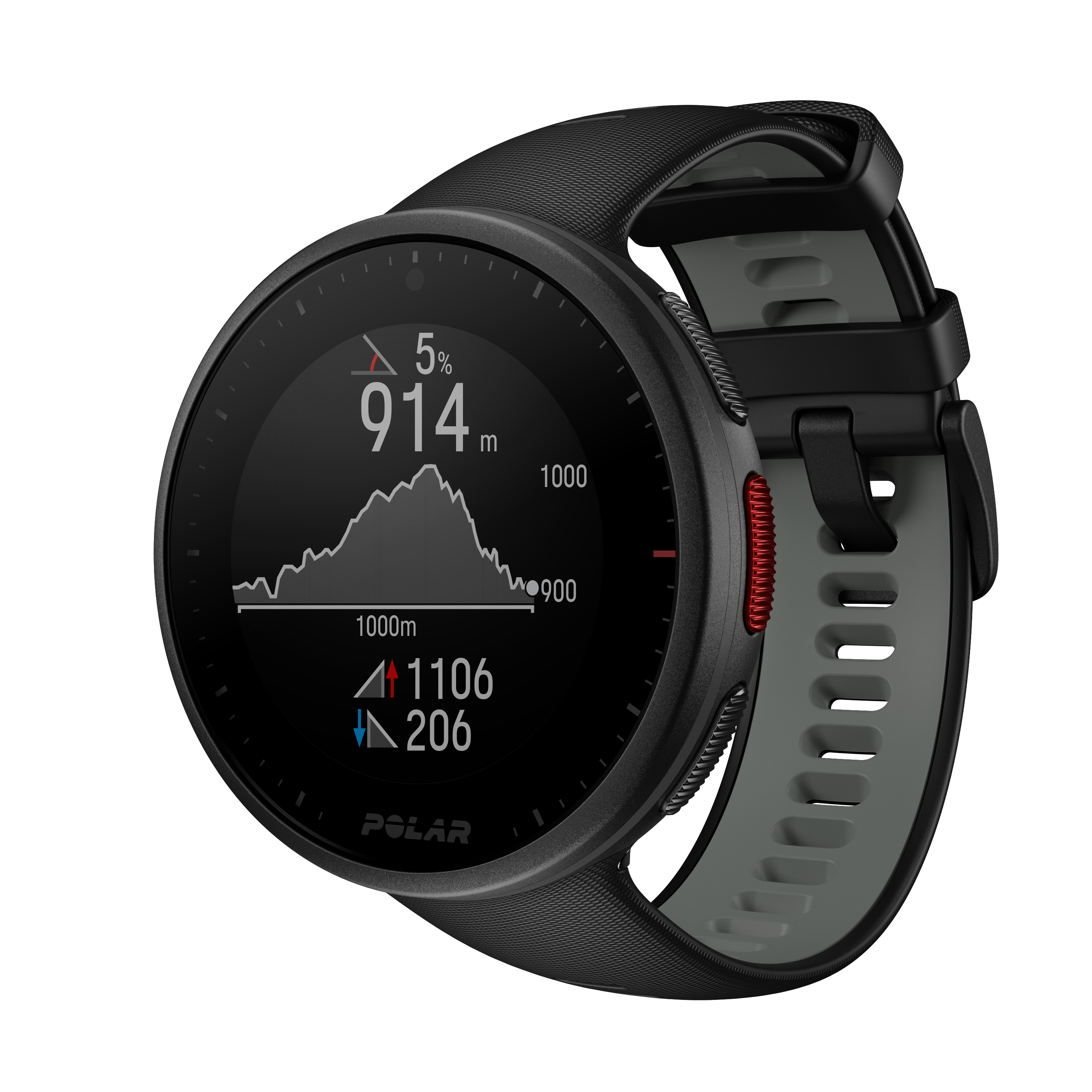 POLAR Vantage V2 Fitnesstracker Aerospace Aluminiumlegierung mit glasfaserverstärktem Polymer Silikon, 145 - 215 mm, Schwarz