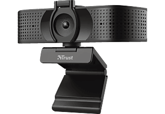 TRUST Teza 4K Ultra HD Streaming Webcam mit Autofokus, 2 Mikrofonen und Blickschutzfilter - Schwarz