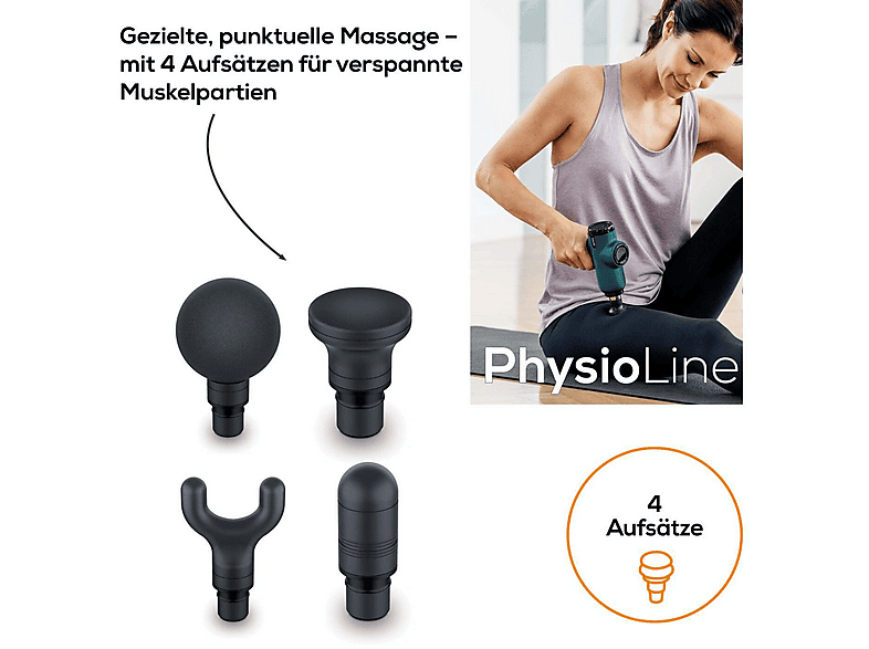 Beurer MG99 PhysioLine Massagepistole, mit 4 Aufsätzen, Grün — Foto 3 von 5