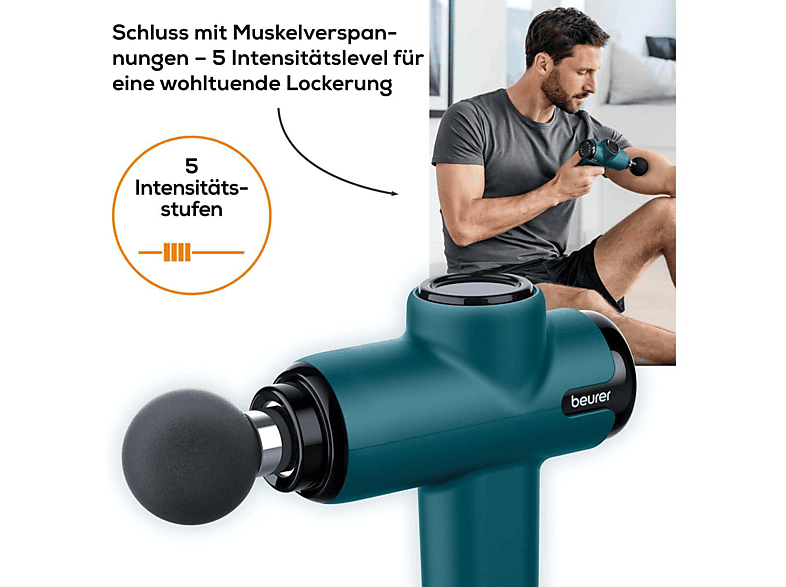 Beurer MG99 PhysioLine Massagepistole, mit 4 Aufsätzen, Grün — Foto 2 von 5