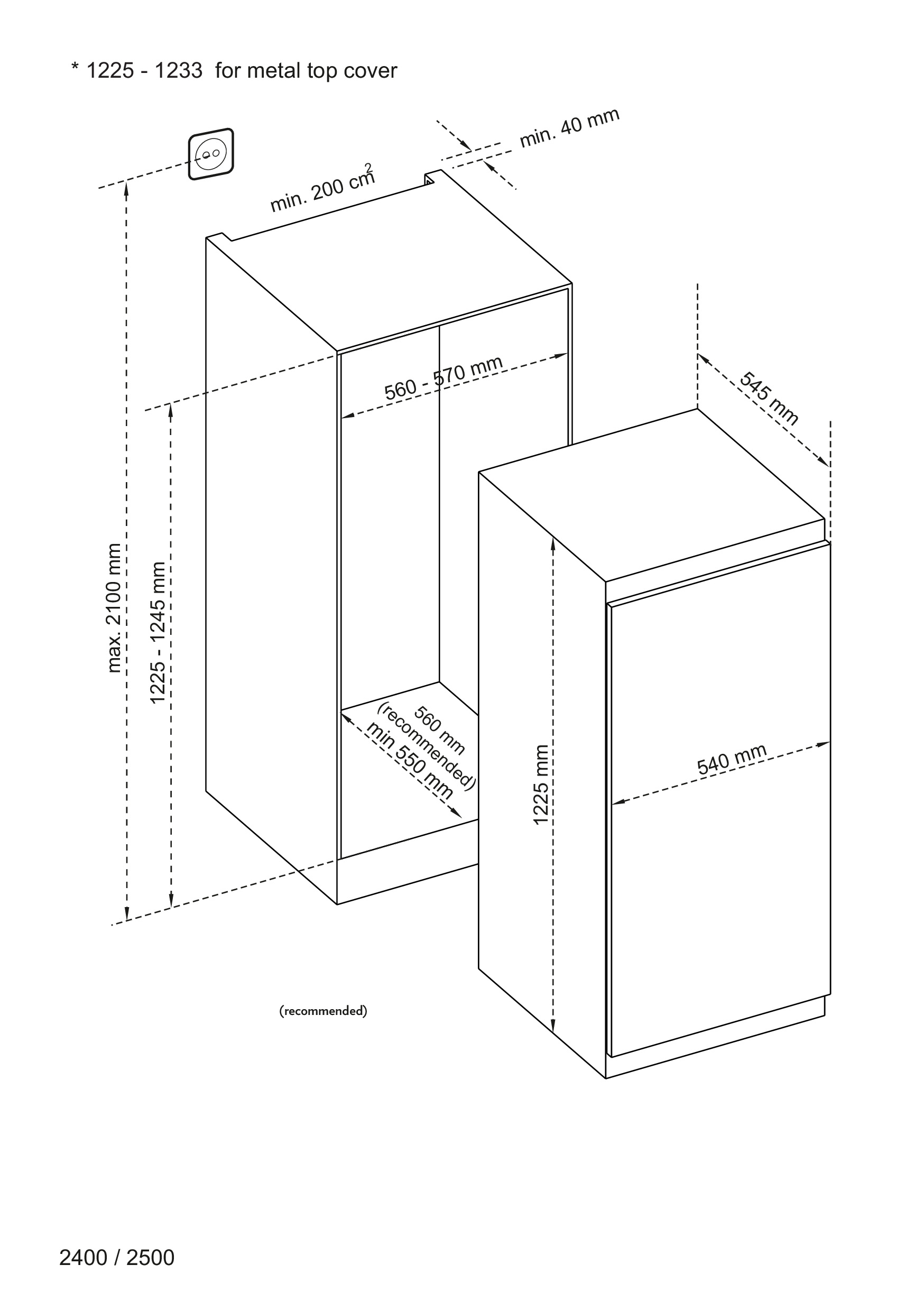 RESPEKTA KS1220 Kühlschrank (200 l, E, 1225 mm hoch, Weiß)