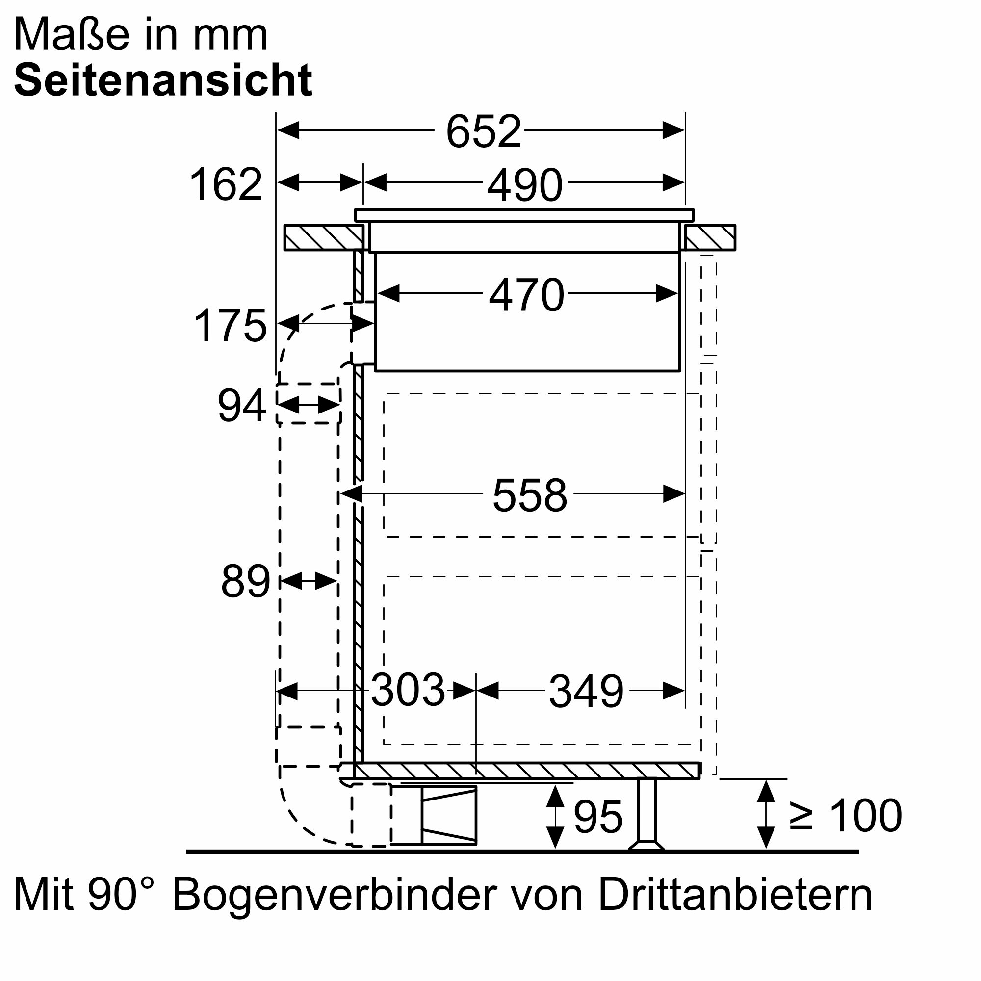 SIEMENS ED811FQ15E, Induktionskochfeld mit Dunstabzug (802 mm breit, 522 mm tief)