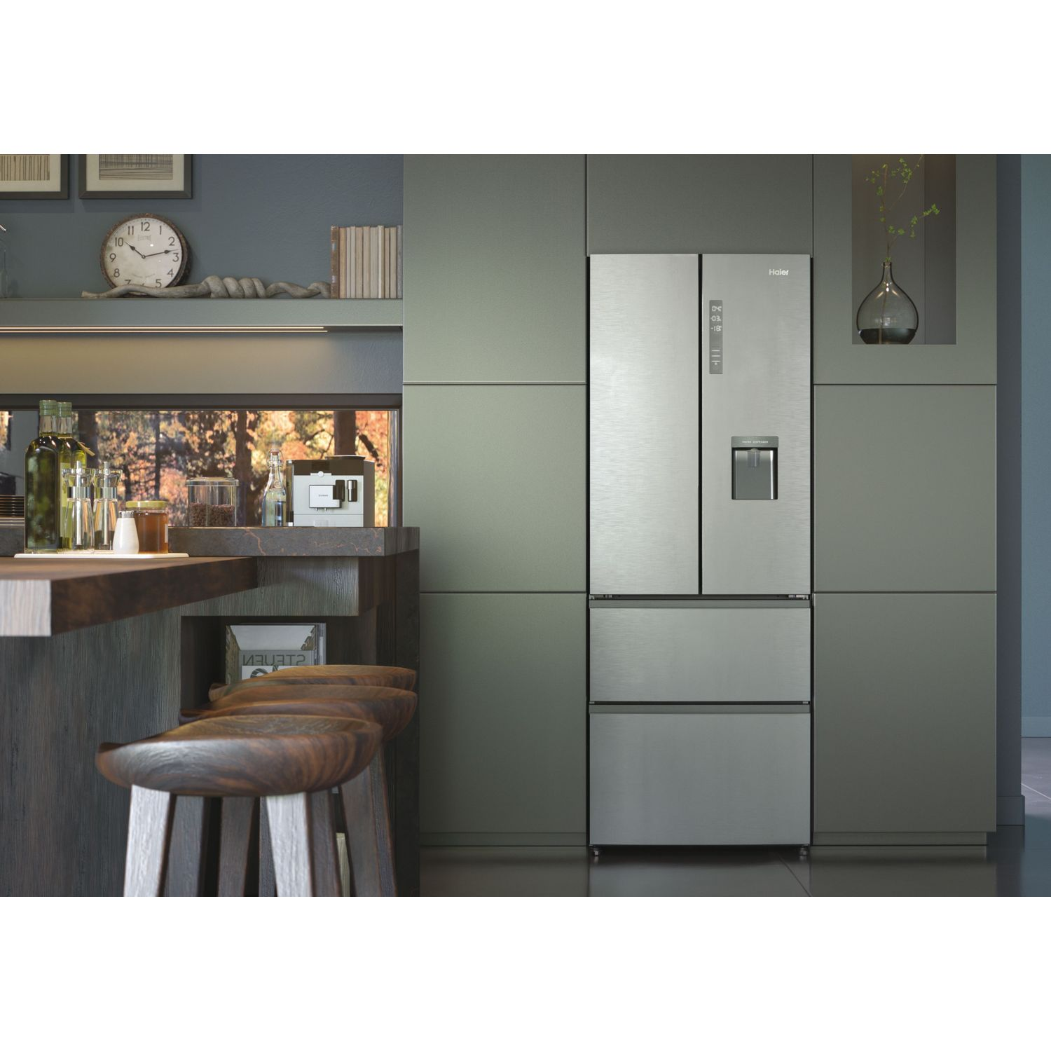 Frigorífico americano - Haier FD 70 Series 5 B3FE742CMJW, 426l, No Frost, 190cm, Inverter, Inox