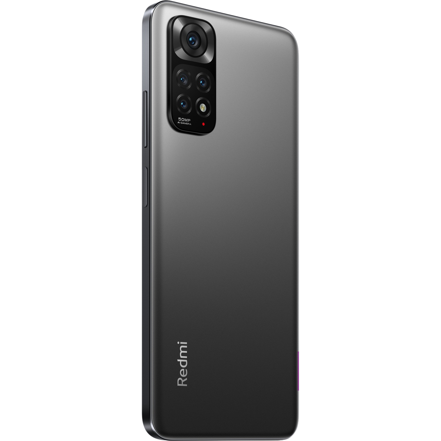 Teléfono Redmi con una parte trasera degradada negra y varias cámaras.