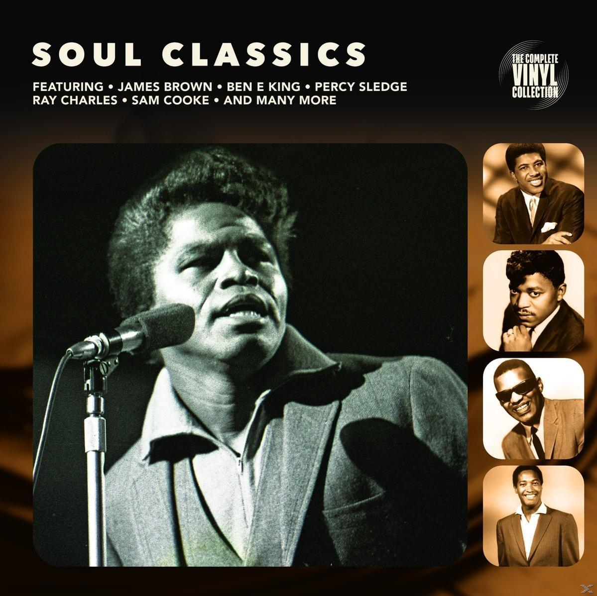 Couverture d'album avec James Brown chantant, avec des photos d'autres chanteurs masculins.