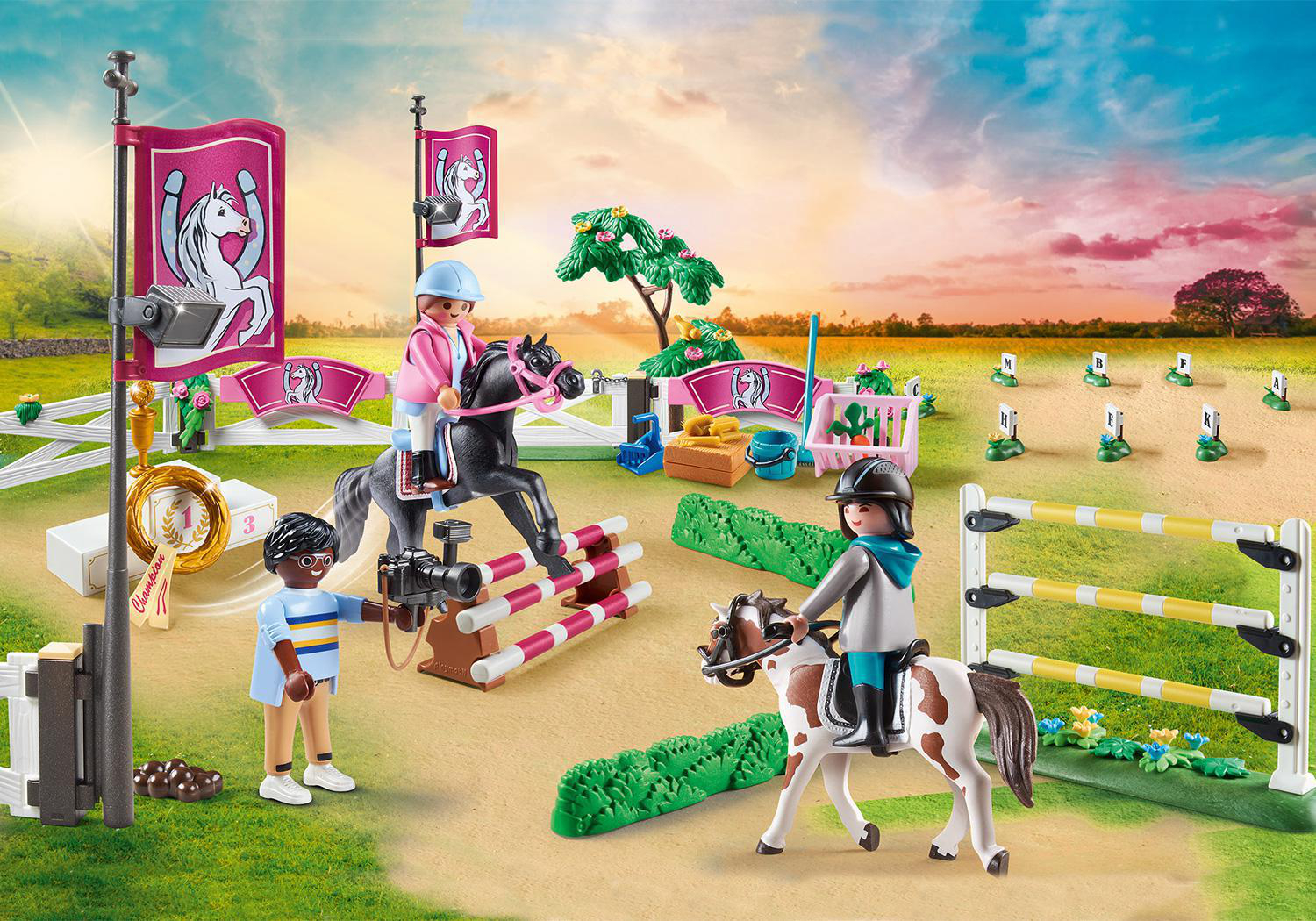 PLAYMOBIL 70996 Reitturnier Spielset, Mehrfarbig