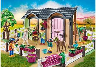 PLAYMOBIL 70995 Reitunterricht mit Pferdeboxen Spielset, Mehrfarbig