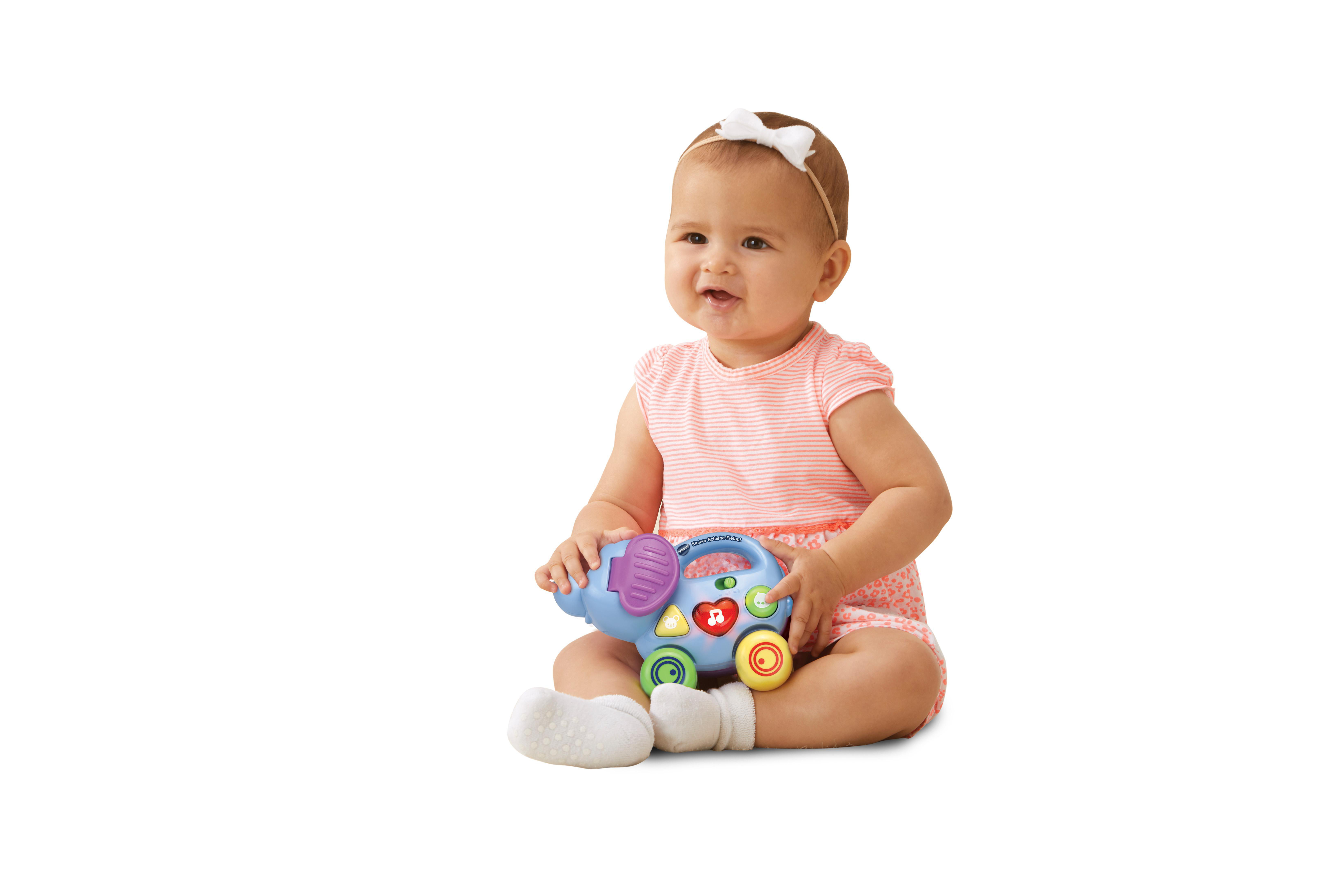 VTECH Kleiner Schiebe-Elefant Spielfigur, Mehrfarbig