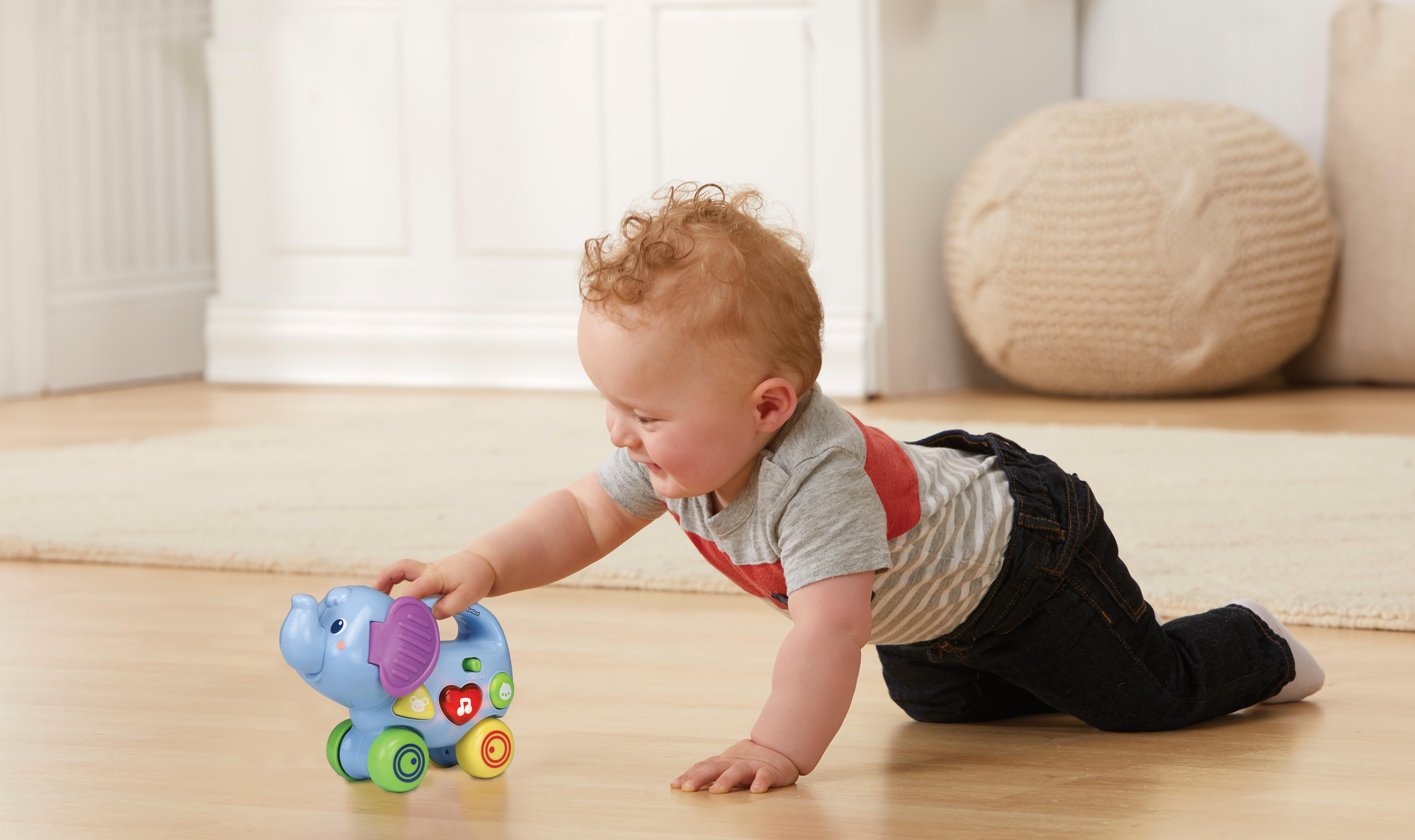 VTECH Kleiner Schiebe-Elefant Spielfigur, Mehrfarbig