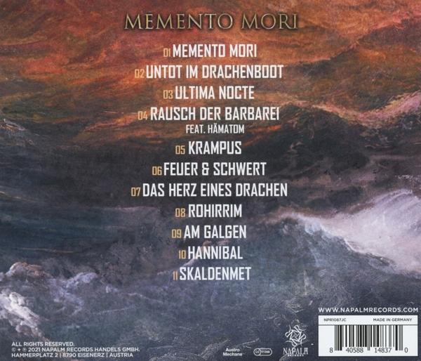 Rückseite eines CD-Albums mit feurigem Hintergrund. Der Text enthält Titelliste und Albumtitel.