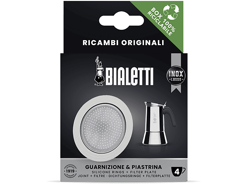 1 Guarnizione + 1 Piastrina Caffettiera 4 Tazze BIALETTI 1 GUARN+1 PIAST  ACC 4TZ