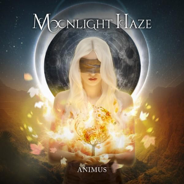 Albumcover mit einer Frau mit Augenbinde. Der Titel lautet 'Moonlight Haze' und 'Animus'.