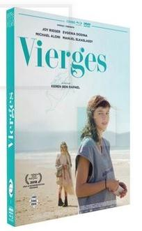 Couverture DVD de Vierges. Une femme se tient sur la plage, une autre femme est en arrière-plan. Le titre du film est Vierges.