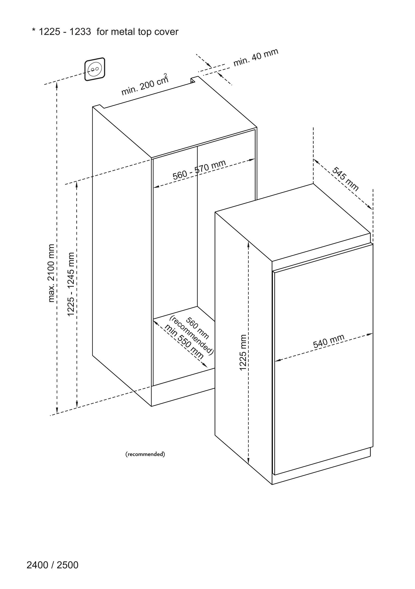 RESPEKTA KS1224 Kühlschrank (186 l, E, 1225 mm hoch, Weiß)