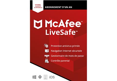Microsoft 365 Personnel FR 12 mois (+3 mois extra si acheté ensemble avec un laptop*) + McAfee LiveSafe Attach pour tous les appareils FR/NL