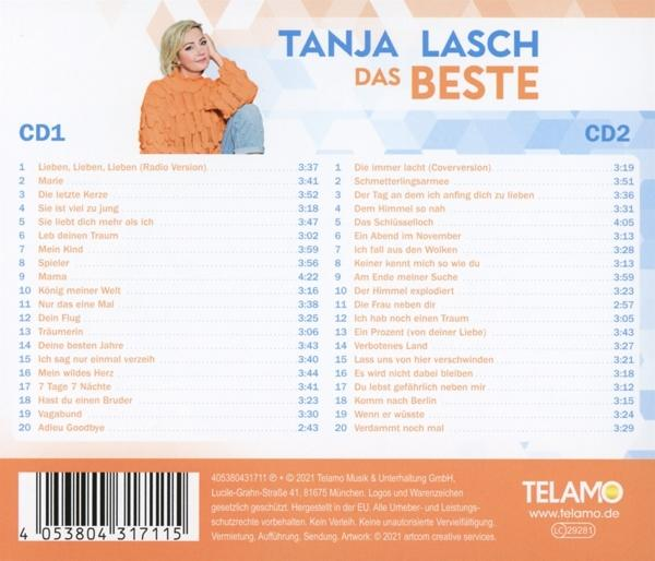 CD-Cover mit einer Frau auf der Vorderseite, Text und einer Titelliste.