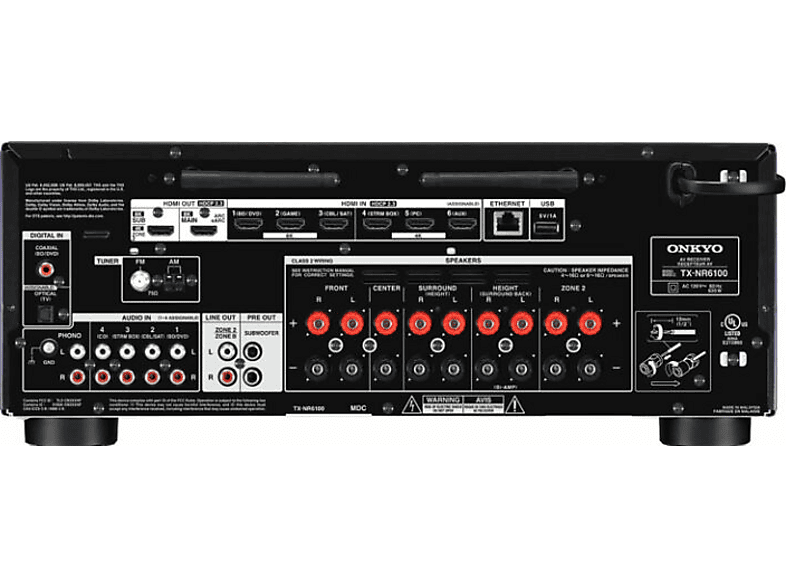Onkyo TX-NR6100 7.2 Kanal THX-Zertifizierter Netzwerk-AV-Receiver, schwarz — Foto 2 von 2