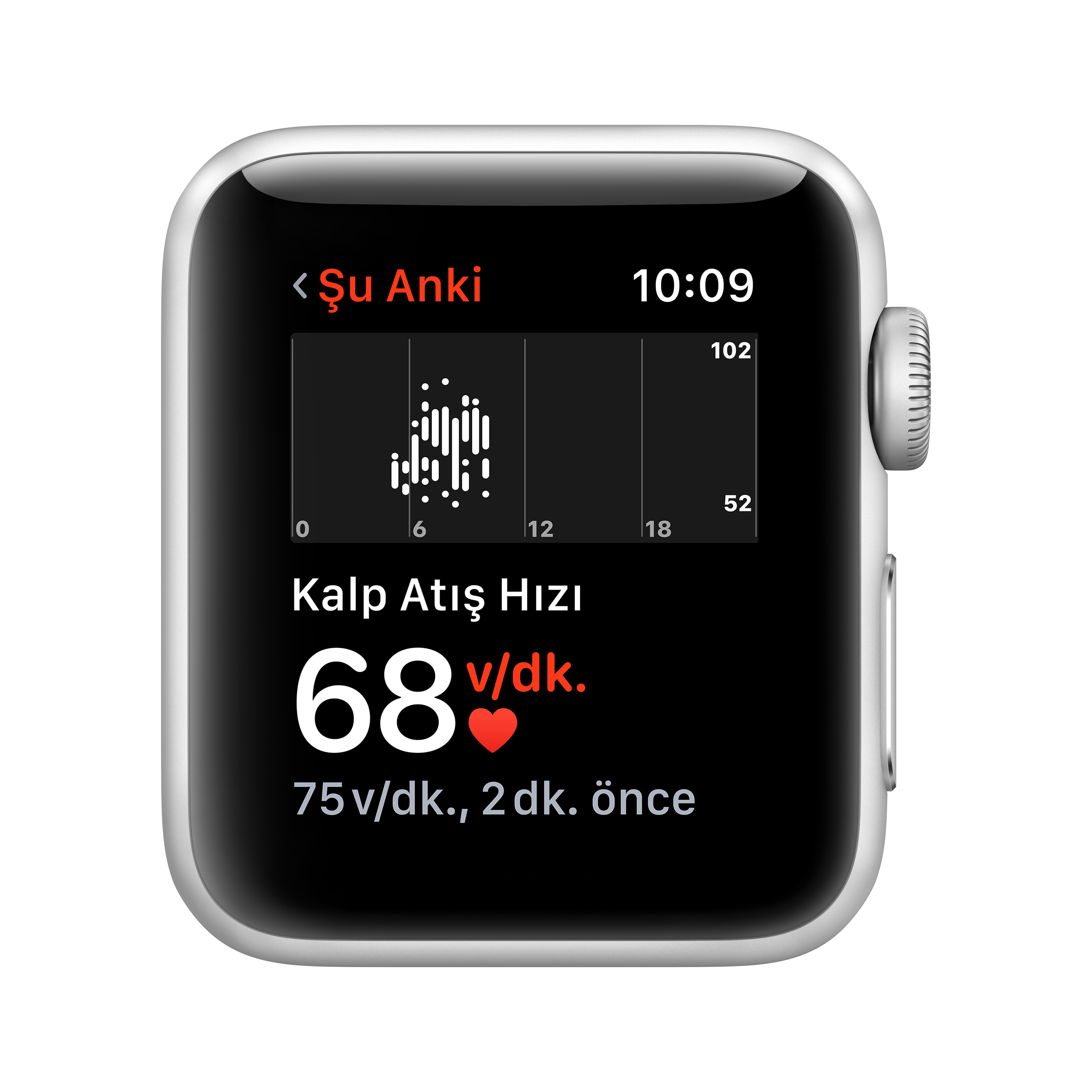 APPLE Watch Series 3 GPS, 38mm Gümüş Rengi Alüminyum Kasa ve Beyaz Spor Kordon