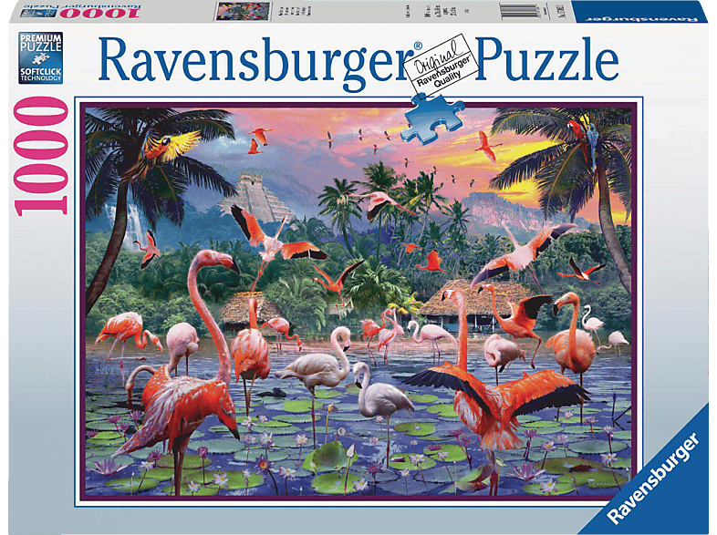 RAVENSBURGER Pinke Flamingos Puzzle Mehrfarbig | bis 1000 Teile