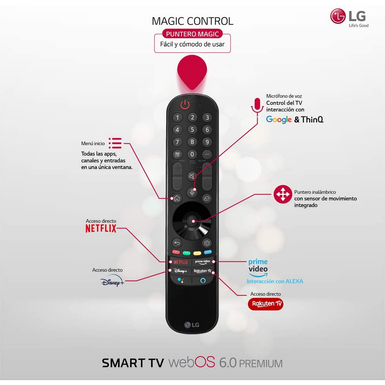 TV LED 86" - LG 86UP80006LA, UHD 4K, 4K α7 Gen4 con AI, Smart TV, DVB-T2 (H.265), Dolby Vision IQ/Atmos, Negro