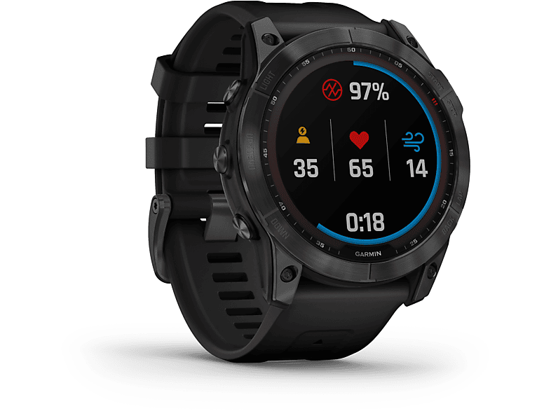 Thumbnail - GARMIN Fenix 7X Solar Smartwatch Edelstahl Silikon, 127-210 mm, Schwarz/Schiefergrau