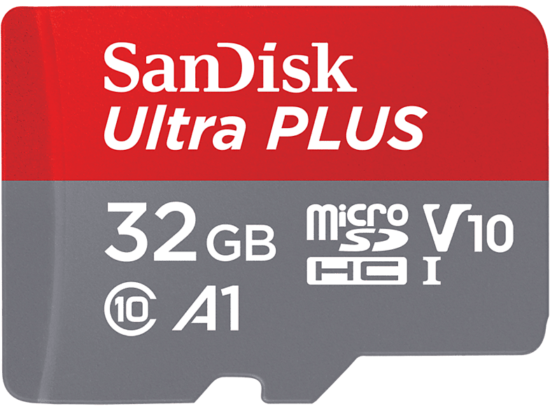 Tarjeta Micro | SanDisk Ultra PLUS, Elite, 32 GB, 130 MB/s, V10, A1, C10, Adaptador SD,
