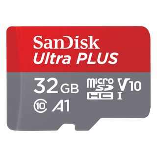 Tarjeta Micro SDHC - SanDisk Ultra PLUS, Elite, 32 GB, 130 MB/s, UHS-I, V10, A1, C10, Adaptador SD, Multicolor