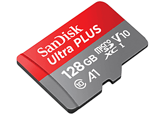 Tarjeta Micro SDXC - SanDisk Ultra PLUS, Elite, 128GB, 130 MB/s, UHS-I, V10, A1, C10, Adaptador SD, Multicolor
