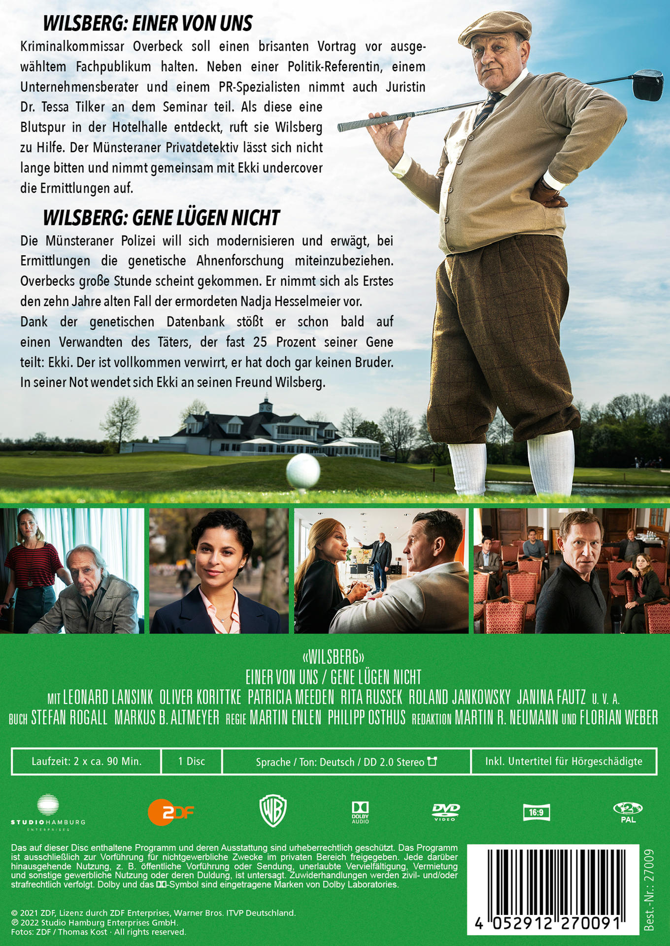 DVD-Cover mit Männern auf einem Golfplatz. Text auf Deutsch.