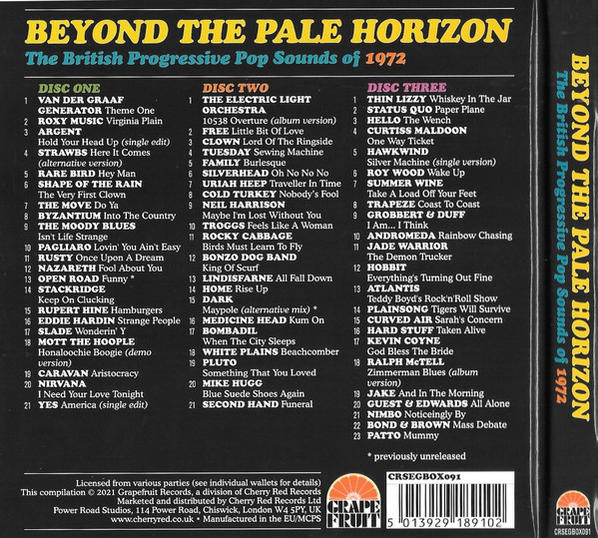 Albumcover von 'Beyond The Pale Horizon' mit Titellisten und Copyright-Details.