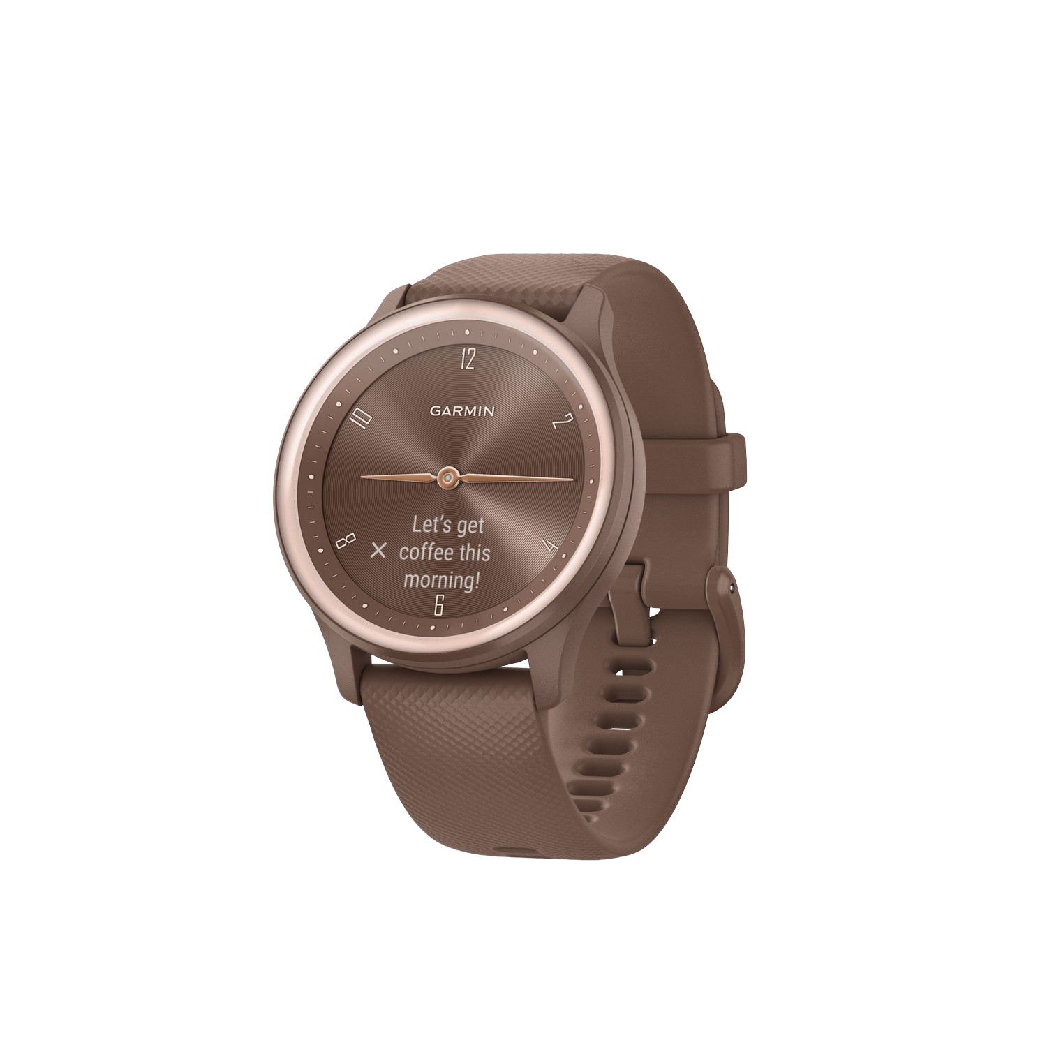 Reloj deportivo - Garmin Vívomove Sport, Marrón, 125-190mm, OLED táctil, 14 deportes, Análisis del sueño, 5ATM