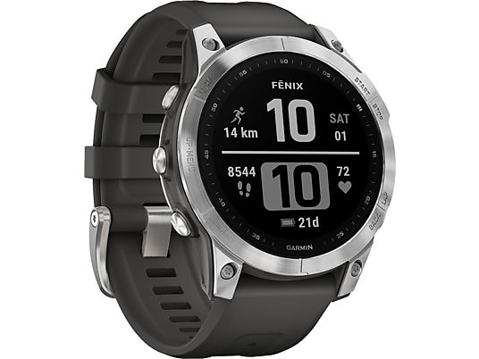 GARMIN fēnix 7 - GPS-Smartwatch (125-208 mm, Silikon, Graphit/Silber)