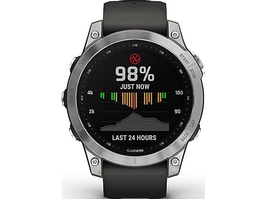 GARMIN fēnix 7 - Smartwatch con GPS (125-208 mm, Silicone, Grafite/Argento)