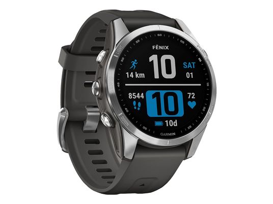 GARMIN fēnix 7S - GPS-Smartwatch (108-182 mm, Silikon, Graphit/Silber)