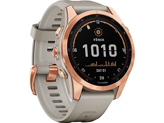 GARMIN fēnix 7S Solar - GPS-Smartwatch (108-182 mm, silicone, Beige/or rose)