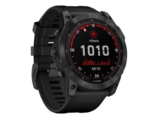 GARMIN fēnix 7X Solare - GPS-Smartwatch (127-210 mm, silicone, Noir / gris ardoise)