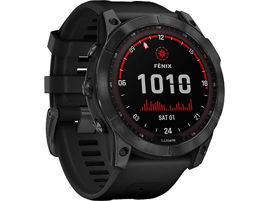 GARMIN fēnix 7X Solare - GPS-Smartwatch (127-210 mm, silicone, Noir / gris ardoise)