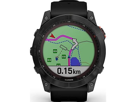 GARMIN fēnix 7X Solar - GPS-Smartwatch (127-210 mm, Silikon, Schwarz/Schiefergrau)