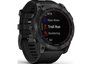 GARMIN fēnix 7X Solar - GPS-Smartwatch (127-210 mm, Silikon, Schwarz/Schiefergrau)