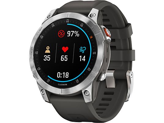 GARMIN epix (gen 2) - Smartwatch con GPS (125-208 mm, Silicone, Grigio ardesia/argento)