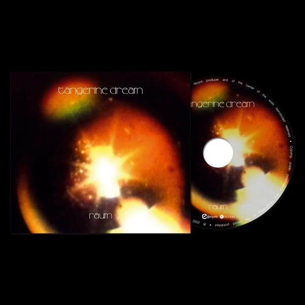 CD-Cover von Tangerine Dream, mit dunklem, abstrakten Design und der Disc auf schwarzem Hintergrund.