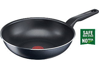 TEFAL Titanyum 2X XL Force Wok Difüzyon Tabanlı 28cm Wok Tava Siyah